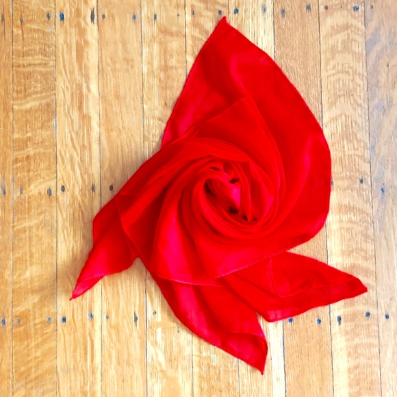 Red Chiffon Scarf - Picture 1 of 4
